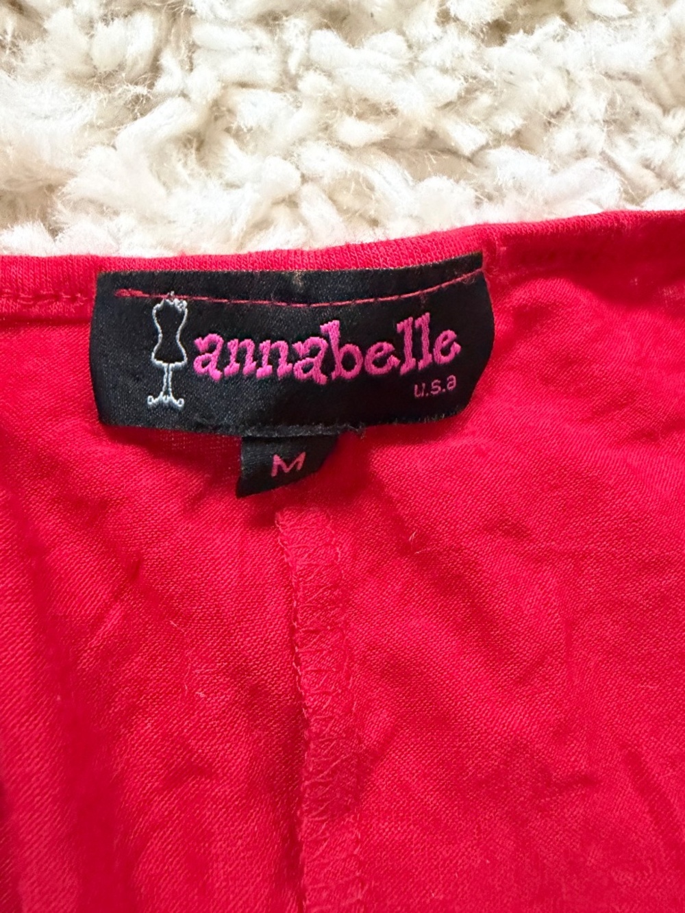 Annabelle women's Annabelle Bright Red vintage Y2K 2000s throwback Women's Top i - Picture 6 of 6